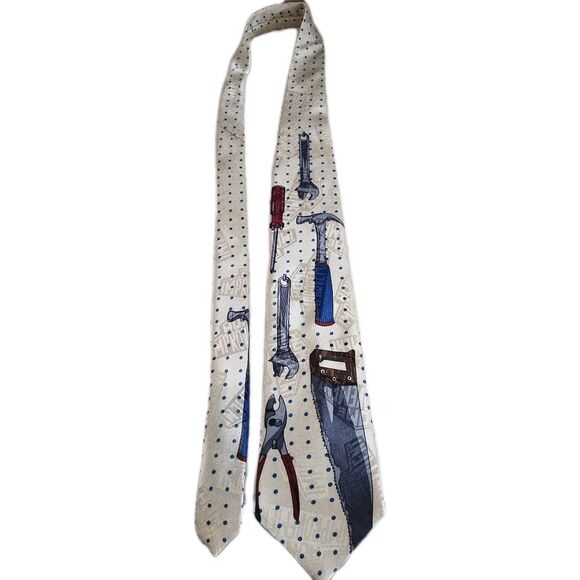 Vintage Home Improvement Tool Time Tim Allen Neck Tie Tim's Garage Workshop - Picture 2 of 5